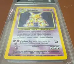 Alakazam 1/102 Base set Rare holo 1999 - Pokemon Card - get graded 8 Near Mint - Image 2