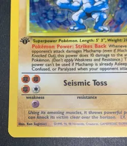 1999 Pokemon 1st Edition Base Set WOTC Machamp 8/102 Holo LP-NM - Image 3