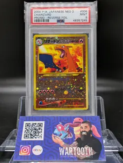Charizard #006 2000 Pokemon Japanese Neo 2 Promo PSA 9 - Image 1