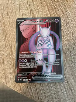 Team Rocket's Mewtwo ex 213/182 Pokemon Sv10: Destined Rivals NM Free Shipping - Image 1