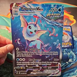 Pokemon Card Vaporeon VMAX SWSH182 Jumbo Black Star Promo Holo Full Art TCG - Image 5