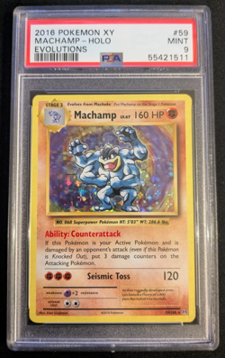 2016 #59 POKEMON XY MACHAMP-HOLO EVOLUTIONS - PSA MINT 9 - Image 1