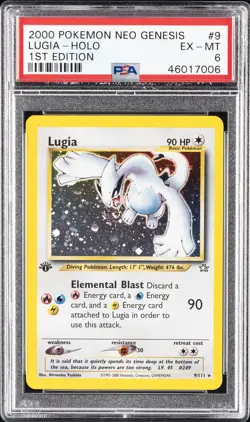 2000 POKEMON NEO GENESIS 1ST EDITION #9 LUGIA-HOLO PSA 6 - Image 1