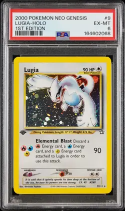 2000 POKEMON NEO GENESIS 1ST EDITION #9 LUGIA-HOLO PSA 6 - Image 1