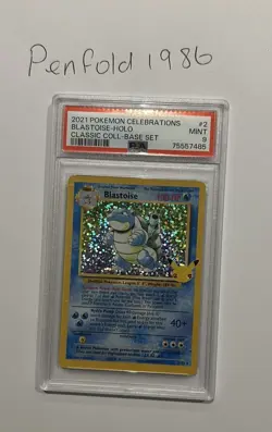 Pokemon Card PSA 9 Blastoise 2/102 Celebrations Classic Holo Base Set 2021 #2 - Image 1