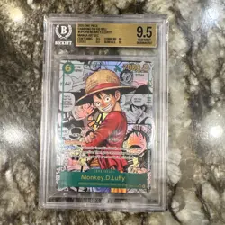 BGS 9.5 One Piece Monkey D. Luffy Manga OP13-118 Carrying on His Will - Image 1
