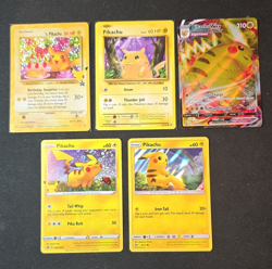 Pokemon TCG Pikachu 5-Card Lot Holo/Foil/Full Art incl Pikachu VMAX SWSH286 - Image 1