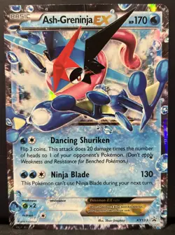 Pokemon TCG Ash-Greninja EX Black Star Promo Holo Card Ultra Rare XY133 - Image 1