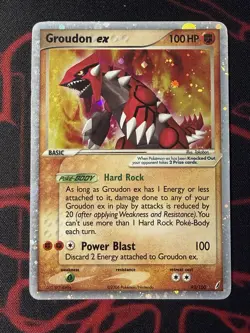 Pokemon Groudon TCG Holo Card Crystal Guardians 93/100 EX MP - Image 1