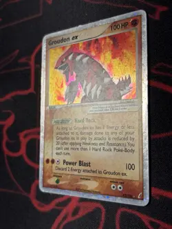 Pokemon Groudon TCG Holo Card Crystal Guardians 93/100 EX MP - Image 2