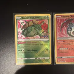 Pokemon TCG Pokemon GO Radiant Holo Lot (3) Venusaur Charizard Blastoise - Image 2