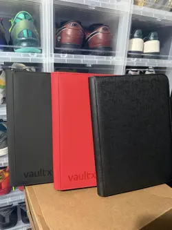 Vault X 12 Pocket Trading Card Zip Binder Bundle Lot Red Black THREE Pokemon 151 - Image 1