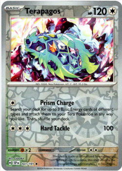 Terapagos 161/191 | Surging Sparks | Rare Reverse Holo | NM Pokemon Card - Image 1