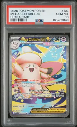2026 POKEMON POR EN-PERFECT ORDER ULTRA RARE #103 MEGA CLEFABLE EX PSA 10 - Image 1