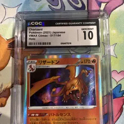 Pokemon TCG Charizard Holo S8b VMAX Climax 017/184 JP 2021 CGC 10 HP170 - Image 2