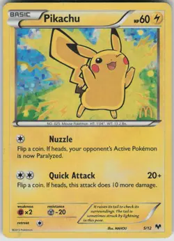 Pokemon Pikachu - 5/12 005/012 Holo Promo McDonald's Promos 2014 NM/LP - Image 1