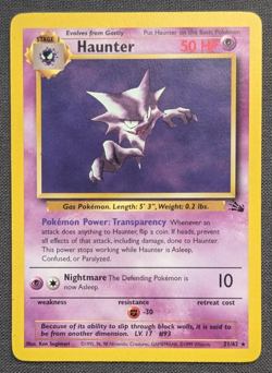 Pokemon Card Haunter 21/62 Fossil Set Non Holo Rare WOTC LP EXCELLENT - Image 1