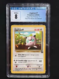CGC 8 Jigglypuff Black Star Promo #7 Regular English 2000 Pokemon TCG - Image 1