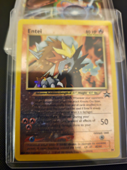 Entei Wizards Black Star Promo 34 Holo 80HP English Basic Pokemon TCG - Image 1