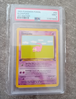 Pokemon TCG Fossil Slowpoke 55/62 1st Edition Regular ENG 1999 PSA 9 - Image 1