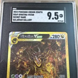 2023 POKEMON CROWN ZENITH GALARIAN GALLERY #GG69/GG70 GIRATINA VSTAR SGC 9.5 - Image 4