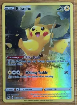 Pokemon Pikachu GG30/GG70 Crown Zenith Galarian Gallery Ultra Rare Holo FA - Image 1