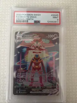 Pokemon TCG Deoxys VMAX PSA 9 GG45/GG70 Crown Zenith Galarian Gallery Holo - Image 1