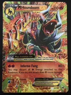 Pokemon TCG M Houndoom EX Breakthrough Holo Rare Card 22/162 - Image 1