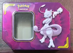 † TAG TEAM Pokemon-GX Trading Card Game Empty Tin • Mewtwo & Mew • FREE postage! - Image 1