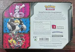 † TAG TEAM Pokemon-GX Trading Card Game Empty Tin • Mewtwo & Mew • FREE postage! - Image 2
