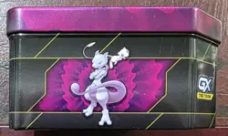 † TAG TEAM Pokemon-GX Trading Card Game Empty Tin • Mewtwo & Mew • FREE postage! - Image 4