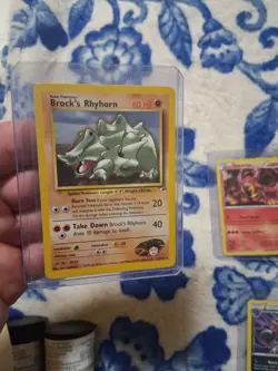 Brock's Rhyhorn 022/132 Gym Heroes Regular LP Pokemon card - Image 1