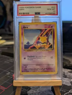 1999-2000 Pokemon Base Set Abra 43/102 "4th Print" WOTC PSA 10 Low Pop - RARE - Image 1