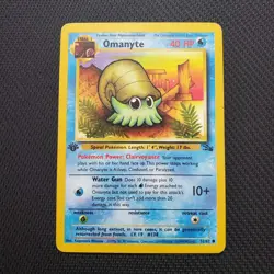 Omanyte 52/62 Fossil Set Card 1st Edition 1999 Pokemon TCG HP - Image 1