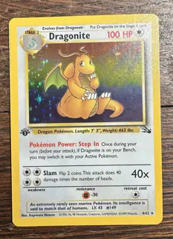 Pokemon TCG Dragonite Fossil 4/62 Holo 1st Edition Holo Rare - Image 2