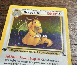 Pokemon TCG Dragonite Fossil 4/62 Holo 1st Edition Holo Rare - Image 3