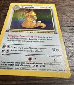 Pokemon TCG Dragonite Fossil 4/62 Holo 1st Edition Holo Rare - Image 4