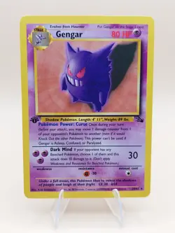 Gengar 1st Edition Non-Holo Rare Fossil 20/62 Pokemon Card - WOTC 1999 - Image 1