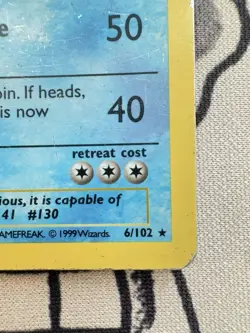 Pokemon Gyarados 6/102 Base Set 1st Edition Holo Rare WOTC Vintage 1999 MP - Image 5