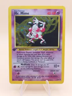 Mr. Mime 1st Edition Jungle Holo Rare No. 6/64 Pokemon Card - 1999 - Image 1
