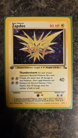 Pokemon TCG Zapdos Fossil 15 Holo 1st Edition Holo Rare✨ LP - Image 1