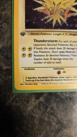 Pokemon TCG Zapdos Fossil 15 Holo 1st Edition Holo Rare✨ LP - Image 3