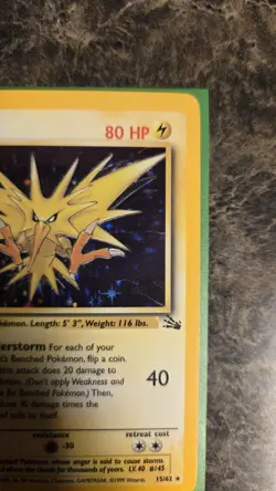 Pokemon TCG Zapdos Fossil 15 Holo 1st Edition Holo Rare✨ LP - Image 5