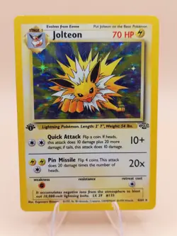 Jolteon (1st Edition) Holo Rare Jungle 4/64 Pokemon Card - WOTC 1999 - Image 1