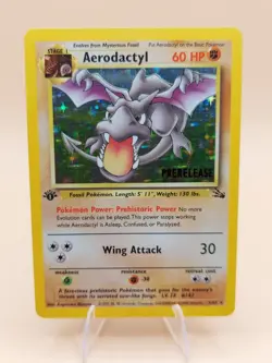 Aerodactyl (Prerelease) 1st Edition Fossil Holo Rare 1/62 Pokemon - WOTC 1999 - Image 1