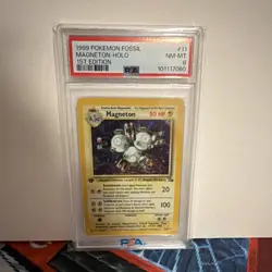 Pokemon TCG 1999 Fossil Magneton 11/62 1st Edition Holo PSA 8 - Image 1