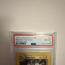 Pokemon TCG 1999 Fossil Magneton 11/62 1st Edition Holo PSA 8 - Image 3