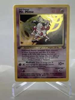 Mr. Mime 6/64 1st Edition Lightly Played Holo Rare Jungle 1999 Pokemon WOTC Card - Image 1