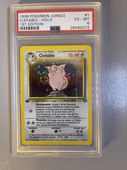 1999 Pokemon Jungle Clefable HOLO 1st Edition PSA 6 RC RARE #1 Undergraded WOTC - Image 1