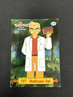 Pokemon 1999 Topps TV Animation Edition Card Foil Holo TV7 Professor Oak Rare - Image 1